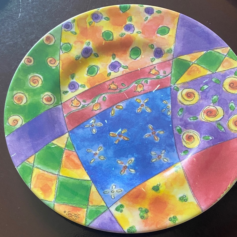 Colorful Abstract Art Plate